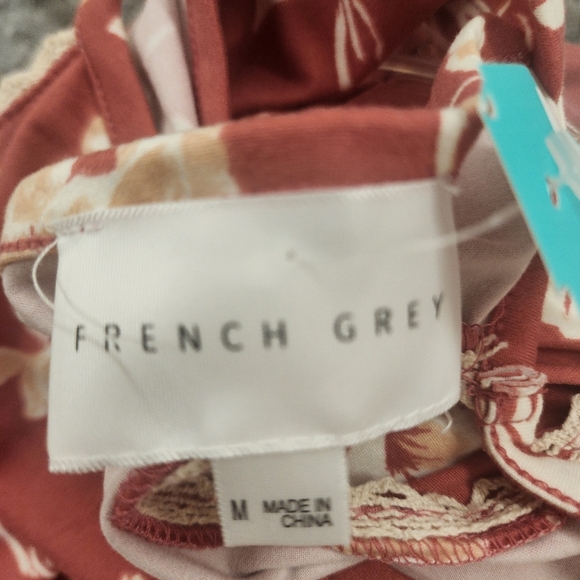 French Grey Floral Maxi Dress NWT size M - Picture 6 of 11